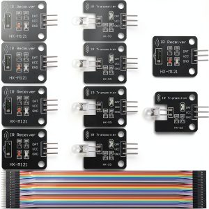 5 pcs Digital 38khz Ir Receiver Sensor Module + 5 pcs 38khz Ir Transmitter Sensor Module with Dupont Cable for Arduino Electronic Building Block-0