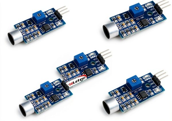 Sound Sensor Module HiLetgo 5pcs Voice Detect Switch Arduino 3.3V-5V-0